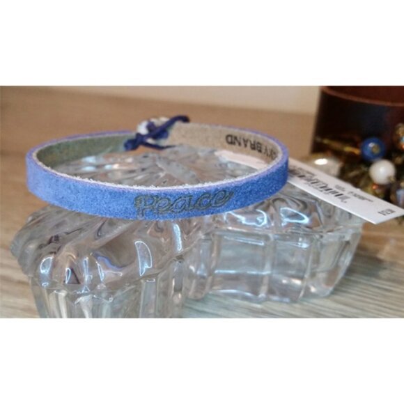 CURATED Bundle 2 leather bracelets Love Peace Boho - Picture 2 of 5